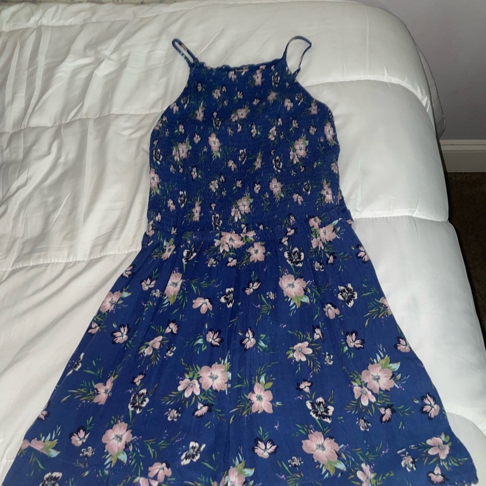 American Eagle Floral Blue and Pink  Romper